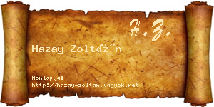 Hazay Zoltán névjegykártya